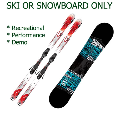 Hire Snow Skis or Snowboard Only